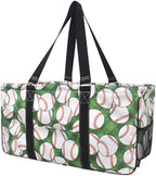 NGIL Extra Large Utility Tote Reusable Grocery Bag Oversized Collapsible for Groceries, Storage, Picnic, Beach (Baseball Field- Black)