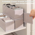 MURRI&MURRDI Mini Foldable Clothes Drawer Organizer 6 Pcs, Small Fabric Storage Organizer for Nursery, Sock, Underwear, Bra, 