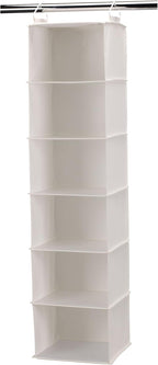 Household Essentials 311312 Hanging Closet Organizer | 6-Shelves | Natural Canvas
