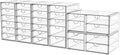 YFXCVSL Acrylic Makeup Organizer with 31 Drawers, 6 Pack Clear Storage Drawers, Bathroom Makeup Organizer for Palettes, Cosme