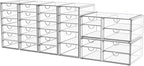 YFXCVSL Acrylic Makeup Organizer with 31 Drawers, 6 Pack Clear Storage Drawers, Bathroom Makeup Organizer for Palettes, Cosme