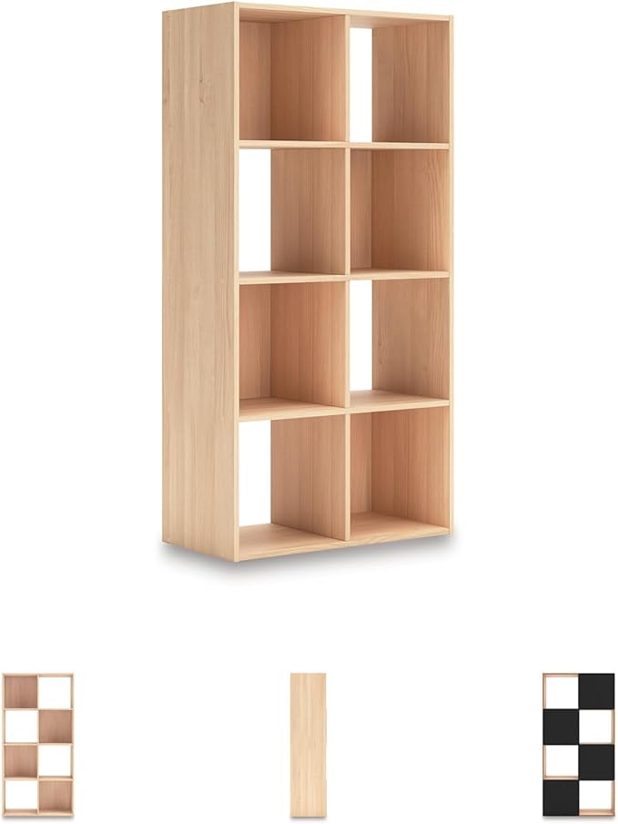 Signature Design by Ashley Piperton Contemporary 4-Tier Floor Standing 8 Cube Organizer, Wood, Works with 10.5" W x 10.5" D x