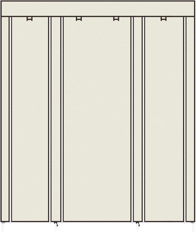 Closet Wardrobe, Portable Closet for Bedroom, Clothes Rail with Non-Woven Fabric Cover, Clothes Storage Organizer, 58 x 17 x 