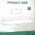 Lounsweer 4 Set Pegboard Shelf Clear Acrylic with Metal Hooks Organizer Accessories Storage for Pegboard Display Wall Craft R