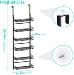 HapiRm Over the Door Hat Organizer - 6 Tier Wall Mounted Hat Rack with 6 Adjustable Metal Basket, Baseball Caps Organizer Sto