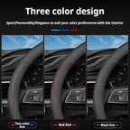 RYE for Jeep Steering Wheel Cover, Leather Car Steering Wheel Cover Heavy-Duty Durable Breathable, for Jeep Grand Cherokee Wrangler Compass Gladiator - Black Pattern 4