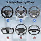 2 in 1 Large Steering Wheel Desk with Dual Slide-Out Trays, Steering Wheel Table Tray Fits for Most Cars, Adjustable Laptop Tray for Car