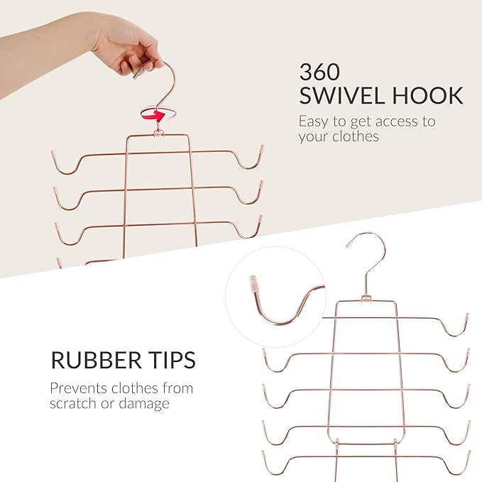 ZEDODIER 3 Pack Tank Top Hanger Space Saving, Bra Hangers for Closet Organizer, Hanging Bra Organizer Tank Tops Holder with 2