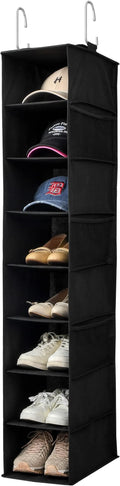 Berdeng Hanging Shoe Organizer for Closet with Side Mesh Pockets，Hat Racks for Baseball Caps，Shoe and Hat Holder & Storage，8-