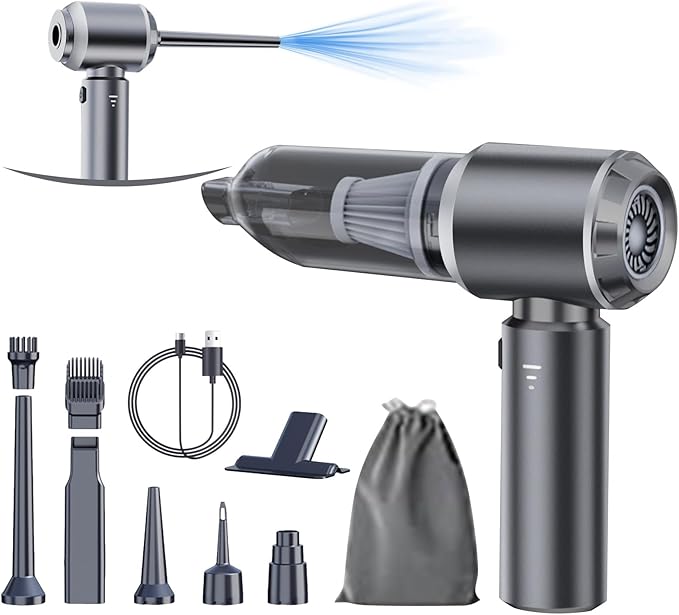 Car Vacuum Portable Cordless 20000PA High power Mini Vacuum Cleaner 4-in-1 Compressed Air Duster & Air Blower & Pump Hand Hel