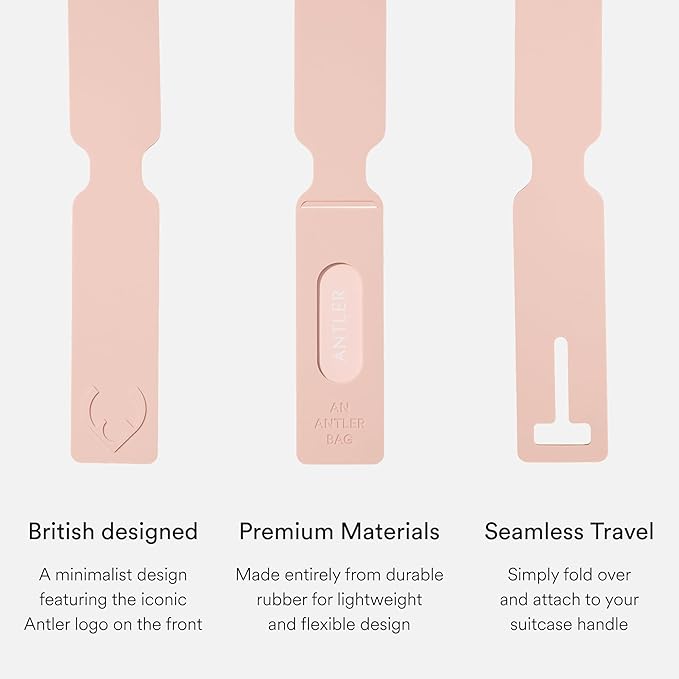 ANTLER Luggage Tags - Durable Rubber, for Suitcases & Travel Bags, Assorted Colors, Easy ID & Personalization, Fits Most Suit