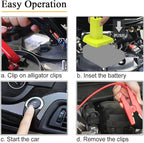 Jumper Cables Adapter Compatible with Ryobi 18V Battery, 8AWG 3.3FT Portable Battery Jump Starter Automotive Booster Cables Power for Car Jump Starting Using Tool