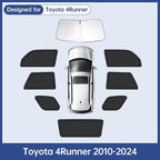 8pcs Car Window Shades for Toyota 4Runner 2010-2024, Full Car Window Covers for Privacy, Sunshades for 4Runner Front Rear Windshield Side Windows to Block UV and Protect Privacy