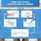 10-Pack XXL - Jumbo Vacuum Storage Bags - Space Vacuum Storage Bags for Clothing Space - Ideal for Comforters, Blankets & Sea