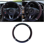 Bling Soft Leather Steering Wheel Cover, 15 Inch Colorful Rhinestones Auto Elastic Protector with Crystal Diamond for Women G