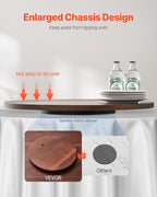 VEVOR 24 in Wood Lazy Susan Turntable, 360° Rotation Round Clear Tabletop Rotating Tray, Acacia Wood Dining Table Centerpiece