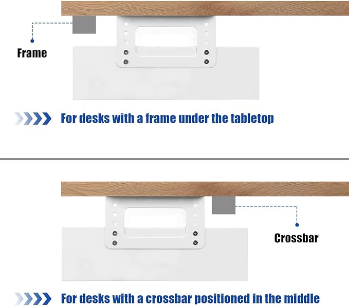 Under Desk Drawer Storage with Lock, 17.3"x11.8"x5.4", Metal Undermount Table Drawer, Ball Bearing Slides Out Tray Organizer 
