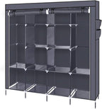 71" Portable Closet Storage Organizer Wardrobe Clothes Rack,Covered Garment Rack,Steel Tube Clothes Storage Organizer,Freesta