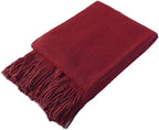 Homiest Decorative Knitted Throw Blanket with Fringe Soft & Cozy Tassel Blanket for Couch Sofa Bed (Red, 50x60)