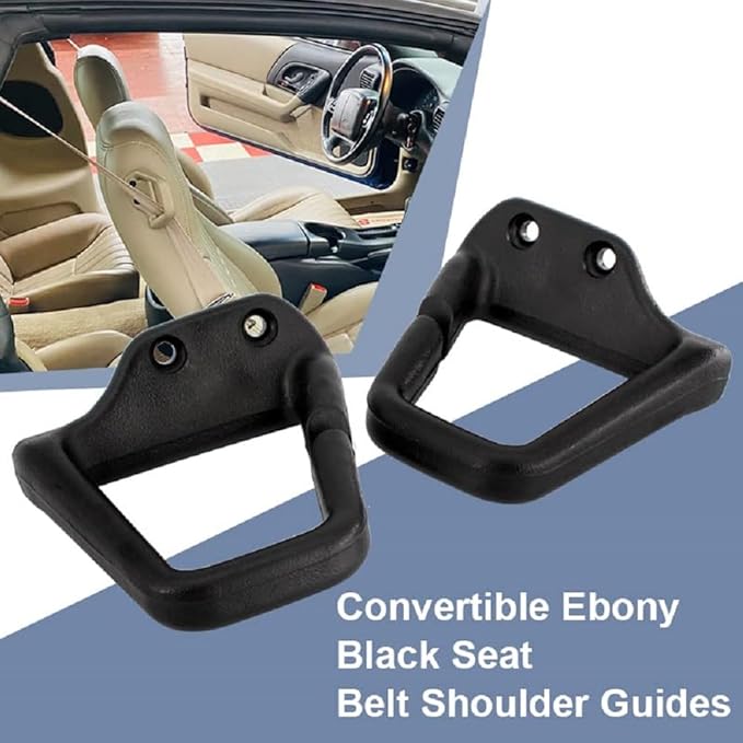 2 Pcs Seat Belt Shoulder Guides Loops Compatible with Chevrolet Camaro Firebird 1993-2003 Ebony Black Replacement 16817202 16817203