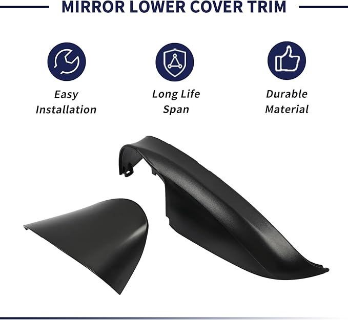 Mirror Lower Cover Trim ＆ Base Kit Left Driver Side Fit for Mazda CX-5 2015 2016 (With Mirror Light Version), Rearview Wing Bottom Cap Lower Holder Frame House ＆ Triangle Base Assembly