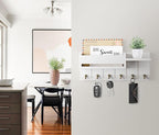 RelaxScene Key Holder Wall Mount - Key Hooks for Wall Decor Living Room - Wooden Key Hanger Rack and Mail Organizer with Shel