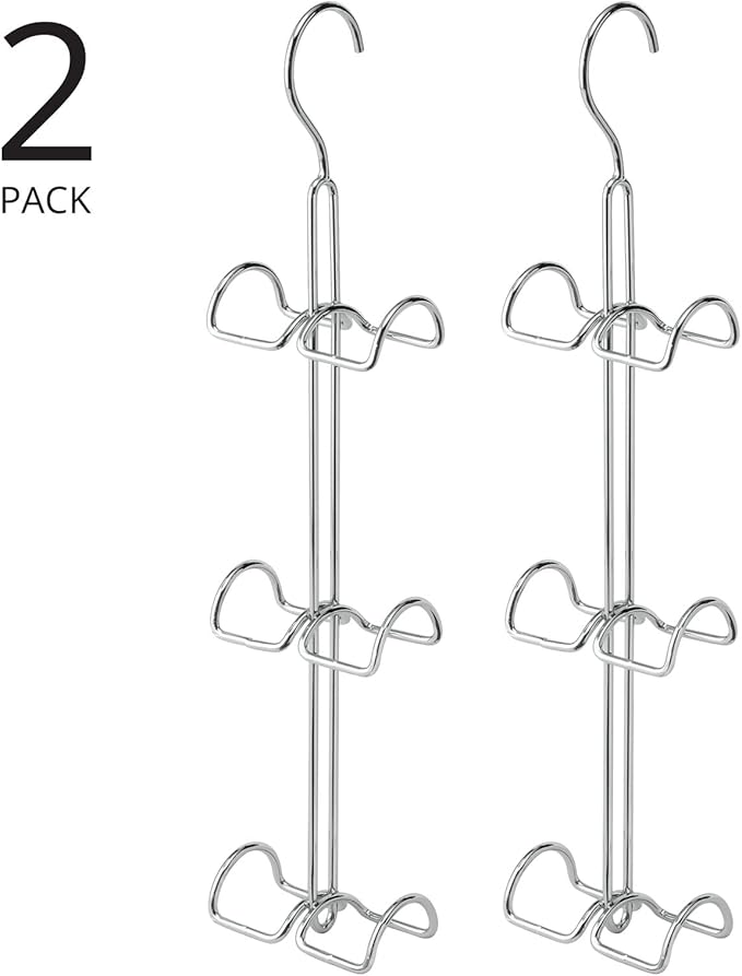mDesign Metal Wire Over The Closet Rod Hanging Storage Organizer Hanger for Storing and Organizing Purses, Backpacks, Satchel