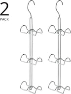 mDesign Metal Wire Over The Closet Rod Hanging Storage Organizer Hanger for Storing and Organizing Purses, Backpacks, Satchel