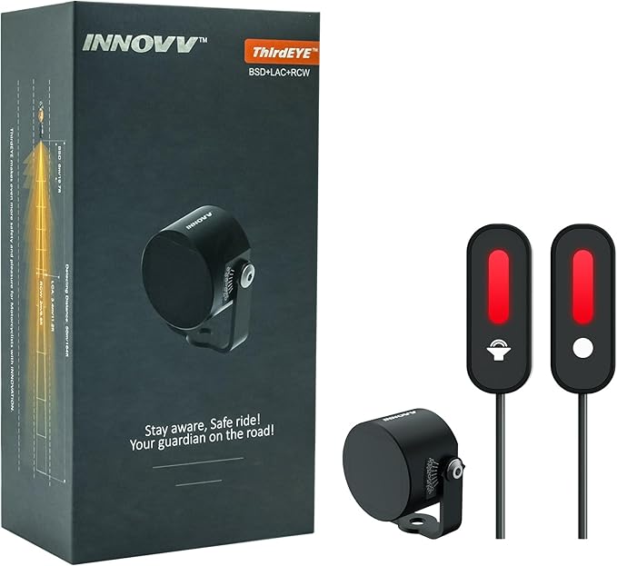 INNOVV ThirdEYE Motorcycle Blind Spot System with Voice and Indicators Alert, Waterproof Moto Assistant System, Detect Hazard