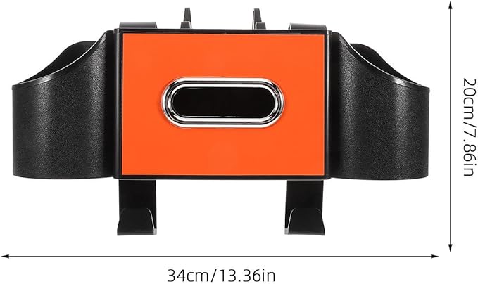 Ciieeo Car Headrest Organizer with Integrated Cup Holder and Tissue Box - Versatile Backseat Storage & Purse Hanger for Vehicle Interior Organization - Fits Most SUV & Sedans (Orange)