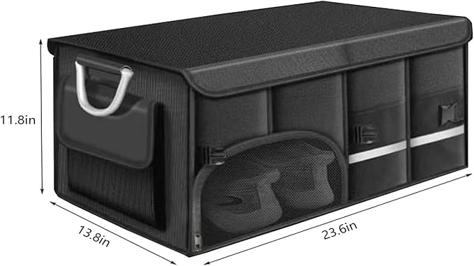 Collapsible Multi Compartment Car Trunk Organizer,SUV Trunk Organizer, suitable for Car Accessories Interior for Women and Men