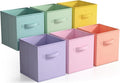 Sorbus 11 Inch Fabric Storage Cubes - Sturdy Collapsible Bins With Handle - 6 Foldable Baskets for Organizing Clothes, Toys, 