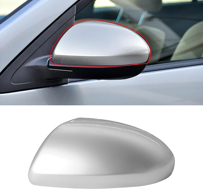 Compatible with Mazda 2/Mazda 3 2010-2013 Left Driver Side Mirror Cap Cover, Door Rearview Left Side View Mirror Cover Replacement for Mazda, Silver