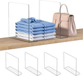 OKPOW Shelf Dividers Closet Organizer - 12" Tall X 11.8" Deep Acrylic Clear Sturdy Separate for Clothes Purse - Adjustable Sp