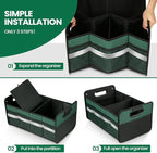 Car Trunk Organizer, Car Storage Organizer, Collapsible Multi Compartment for Car, Suv, Sedan, Truck, 100L, Extra Larger