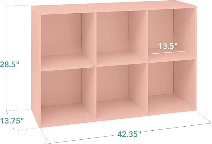 Best Choice Products Kids Bookcase 6-Cube Storage Organizer, 13.5in Shelf Opening, Bookshelf, Toy Storage, Customizable w/ 3 