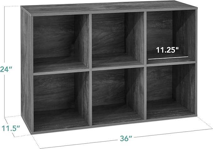Best Choice Products 6-Cube Storage Organizer, 11in Shelf Opening, Bookcase, Display Shelf, Customizable w/ 3 Removable Back 