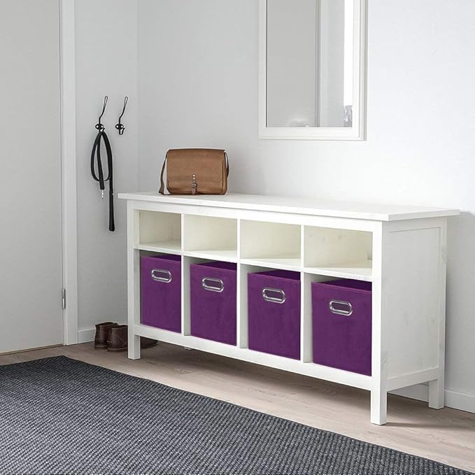 ShellKingdom Storage Bins, Foldable Fabric Storage Cubes And Cloth Storage Organizer Drawer with Metal Handle For Closet And 