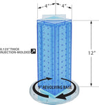 Azar Displays 700220-BLU-2C16 Four-Sided 4”W x 12” Revolving Pegboard Tower Kit Counter Display with 16-Pack of 2 inch Lockin