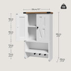 MAHANCRIS Bathroom Wall Cabinet, Farmhouse Medicine Cabinet with Adjustable Shelf, 3-Tier Wall-Mounted Storage Cabinet with 3