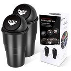 Cup Holder Trash can for car with Lid, Mini Garbage Cans for Back seat Leakproof Vehicle Automotive Cup Holder Car trashcan, Small Trash Bin for Automotive Office Home Kitchen (CARH1347A)