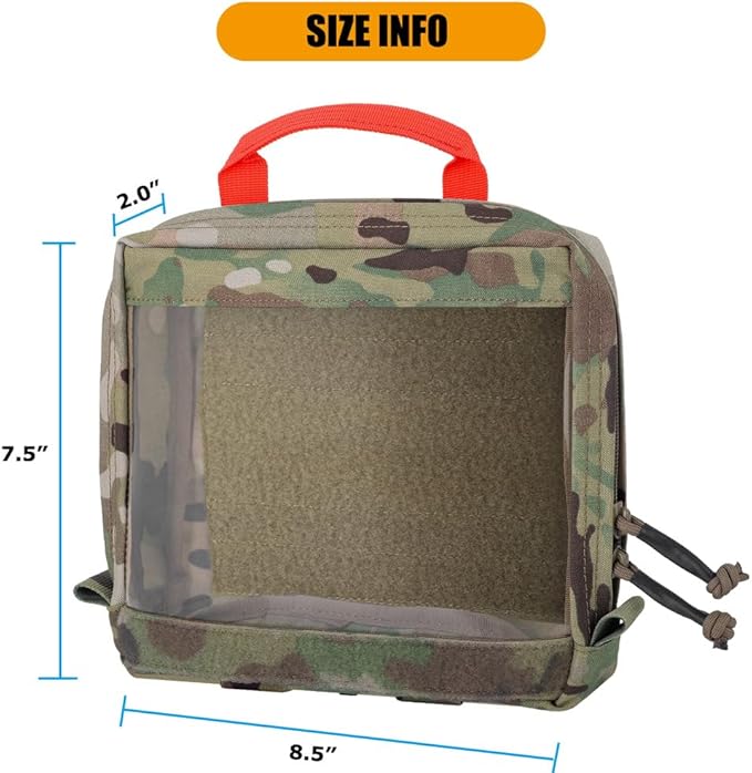 KRYDEX Clear Top Insert Bag with Hook Panel Tactical Packing Cube Travel Organizer Bag (Large-MC)