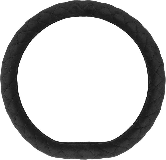Soft Car Steering Wheel Cover for Sedan, SUV, Warm Luxury Velvet, Odorless, Universal, Anti Slip, Summer Winter, Black, D Sha