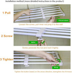 Adjustable Shelf Organizer Expandable Closet Shelf and Rod with No Drilling for Wardrobe Cupboard Kitchen Bookcase (15" - 23.