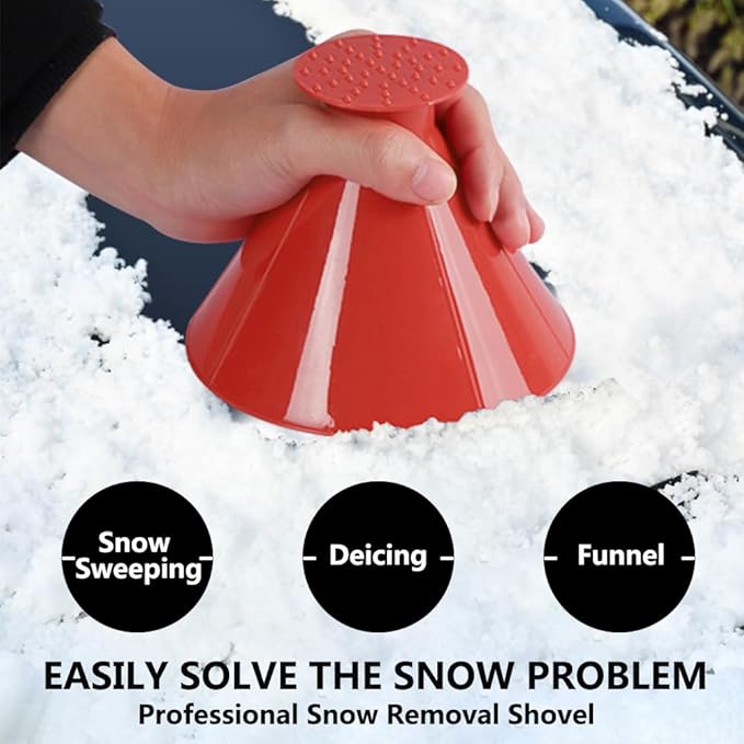 4 Pcs Ice Scrapers for Car Windshield, Magical Ice Snow Scrapers,Multifunctional Funnel Ice Scrapers for Car Windshield