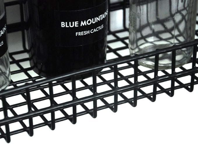 Black Metal Wire Hanging Basket, Multifunction Creative Mesh Wall Grid Holder Storage Organizer Plant Holder Shelf Flower Pot