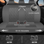 CAROMOP Faux Leather Car Seat Covers Full Set,Luxury and Comfortable Covers for Cars,Split Bench Compatible Car Interior Cove