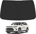 Windshield Sun Shade for 2024 2025 Toyo-ta Grand Highlander Accessories, Foldable Window Sunshade Sun Visor Protector, Front Windshield Sunshade Sun Shield Blocks UV Rays Heat