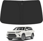 Windshield Sun Shade for 2024 2025 Toyo-ta Grand Highlander Accessories, Foldable Window Sunshade Sun Visor Protector, Front Windshield Sunshade Sun Shield Blocks UV Rays Heat
