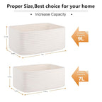 OIASKET 4 Pack Small Storage Shelf Baskets for Organizing, Mini Woven Rope Storage Bins for Towels, Cute Decorative Closet Or